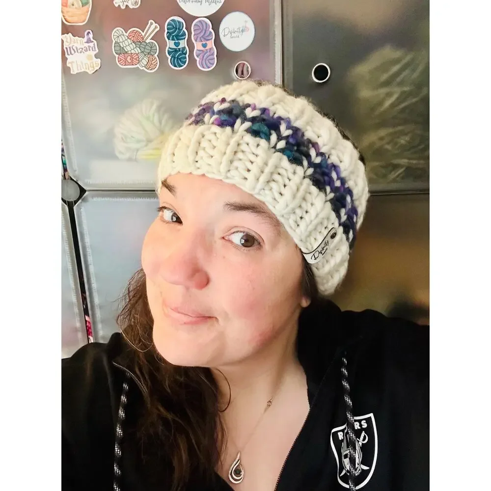 Hand Knit Into Your Heart Merino Wool Headband - Winter Ear Warmer
